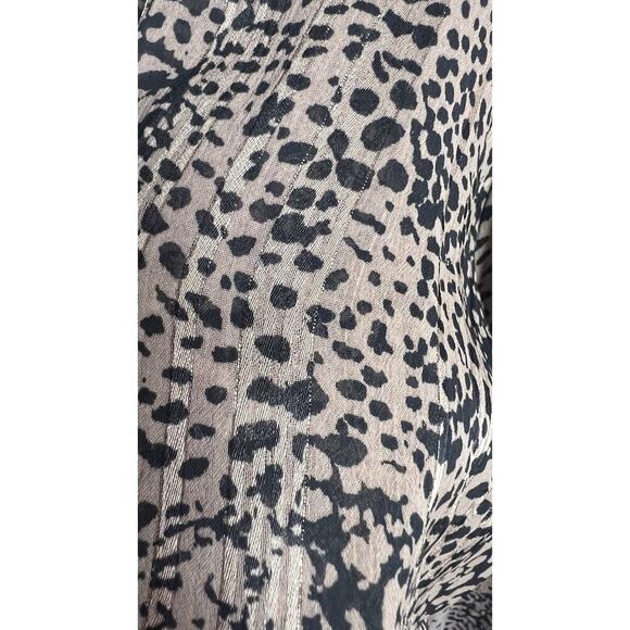 MAEVE Anthropologie JACQUIN PEASANT Animal Print shimmer Viscose Blouse Size XS - Picture 8 of 12